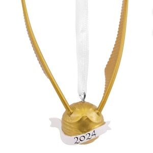 Set of 3 Hallmark Golden Snitch Ornaments — Gold and White